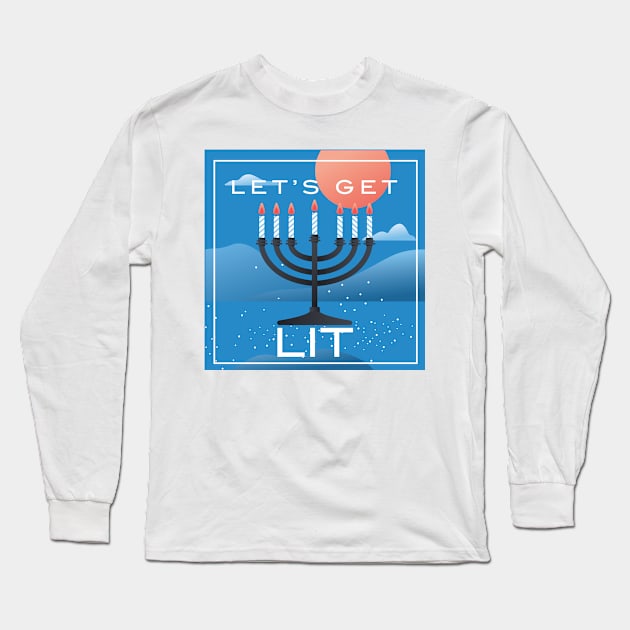 Lit Hanukkah Long Sleeve T-Shirt by imlying